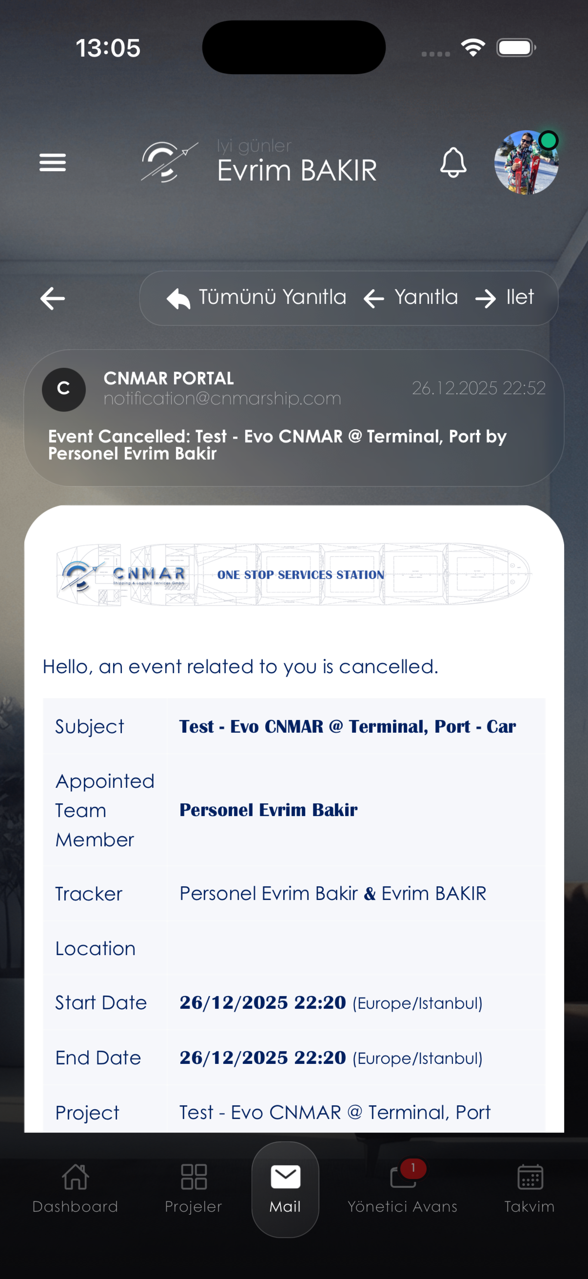 E-posta Detay Ekranı